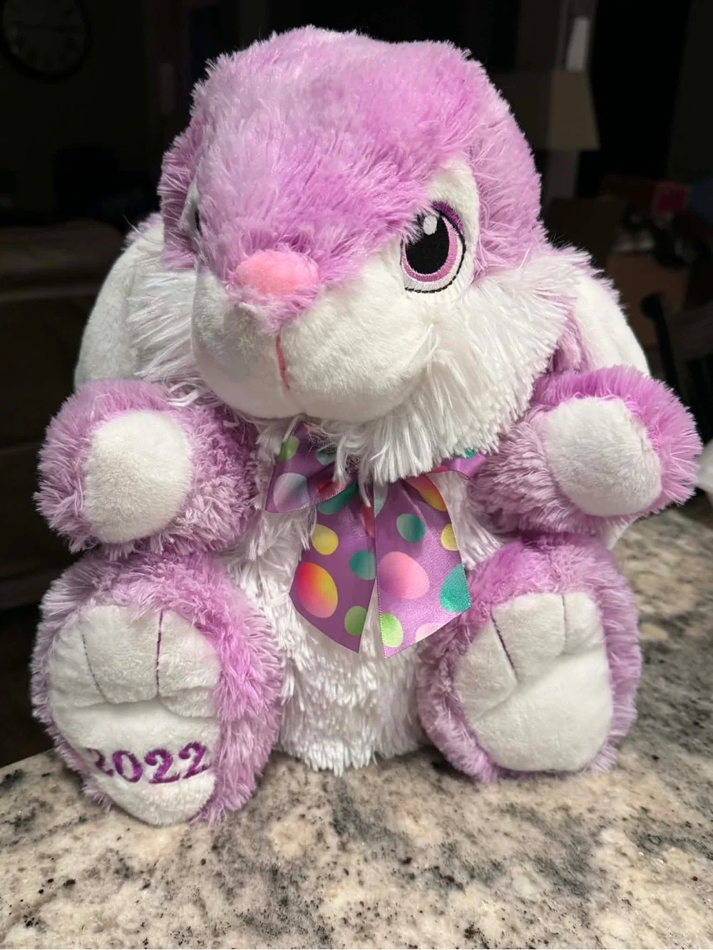 2022 Purple Bunny Plush Stuffed Animal - Purple & White